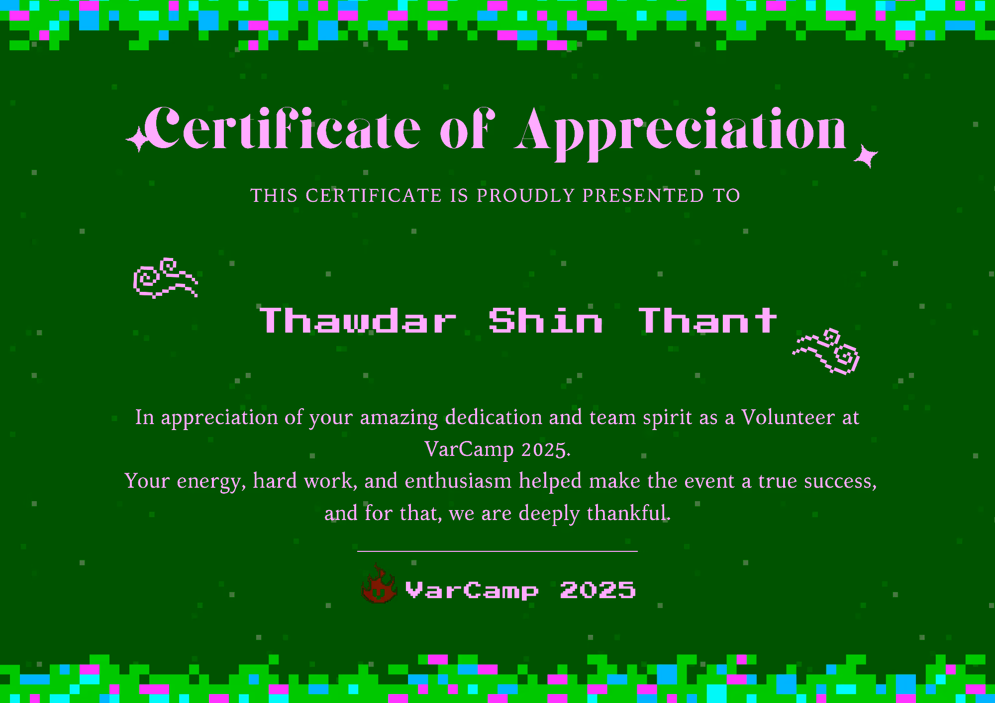 VarCamp 2025 Volunteer Appreciation